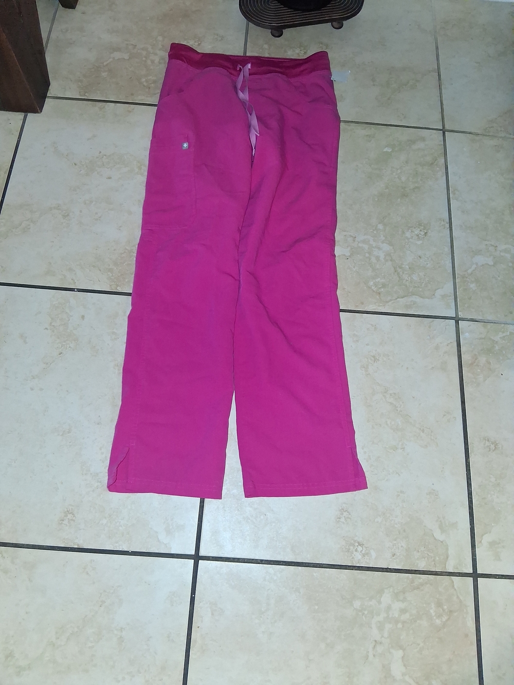 Figs Womens Hot Pink Drawstring Jogger Scrub  Pants Xs